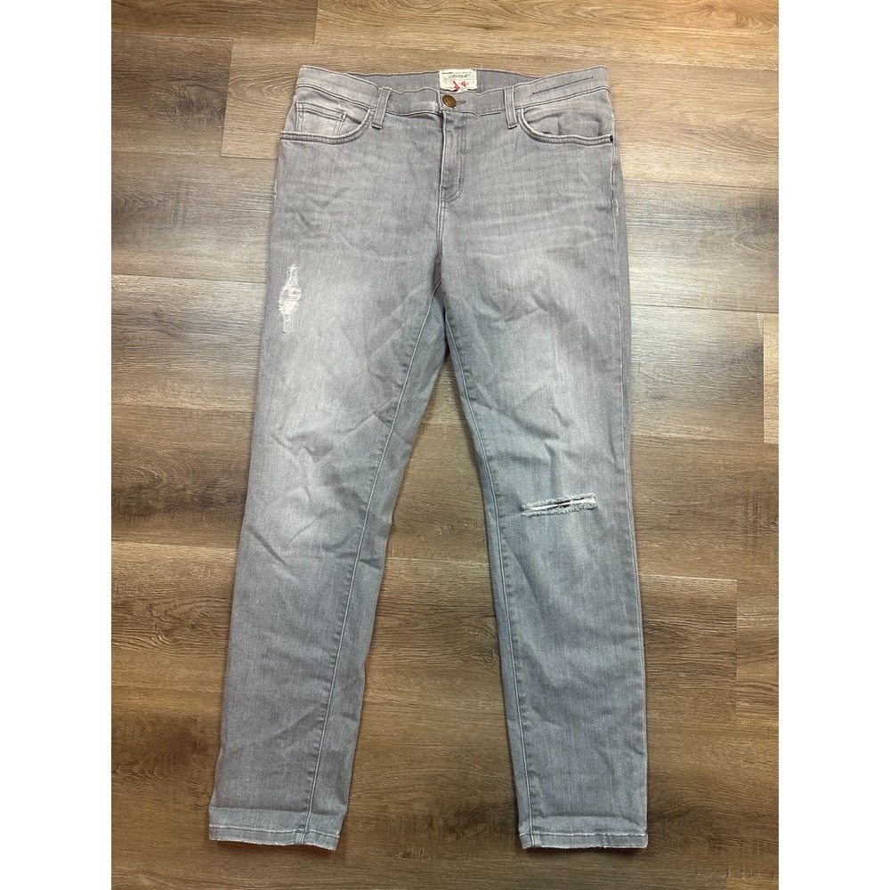 Current/Elliott Relaxed Fit Jeans Men's 31 Grey Solid Distressed Casual USA Made